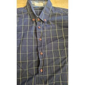 Men's Local Mode Button Down Shirt Size Large Long Sleeve Blue W/ Flip Cuffs